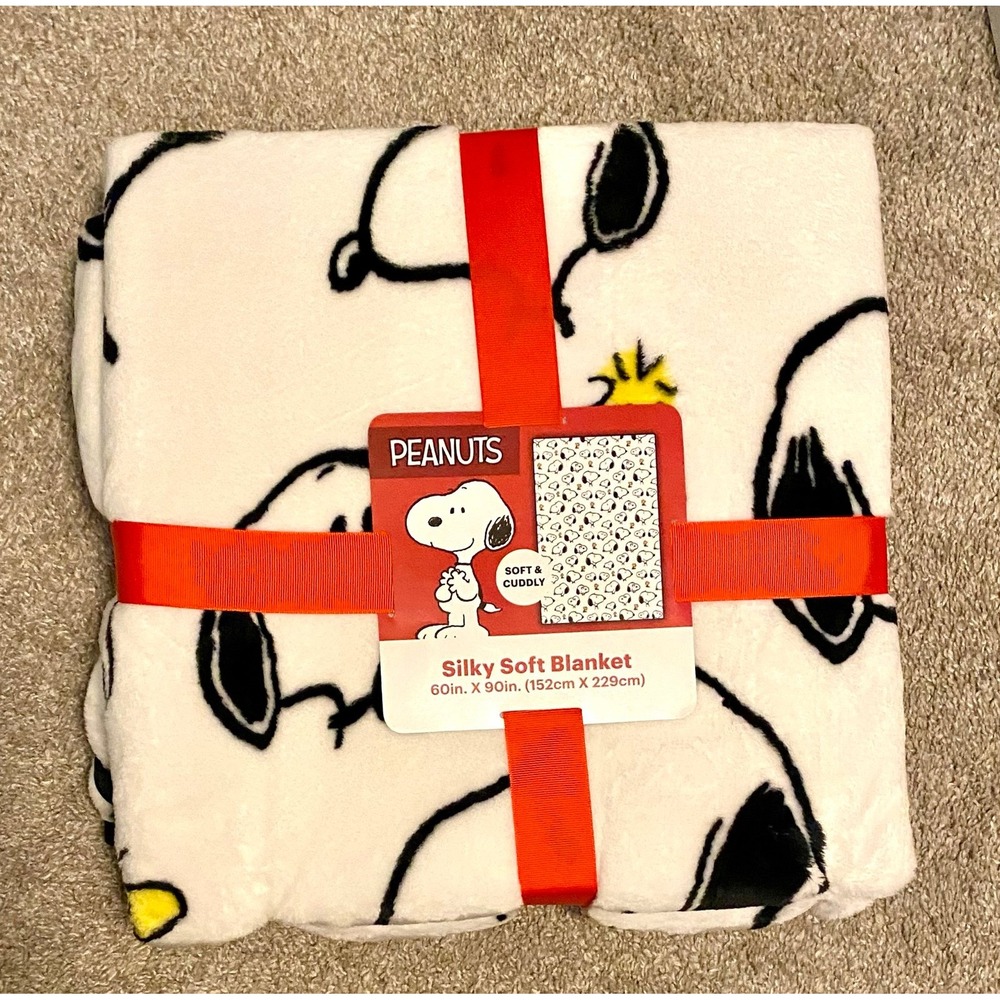 Peanuts Snoopy Comic Book Twin White Blanket 60" x 90" Jay Franco